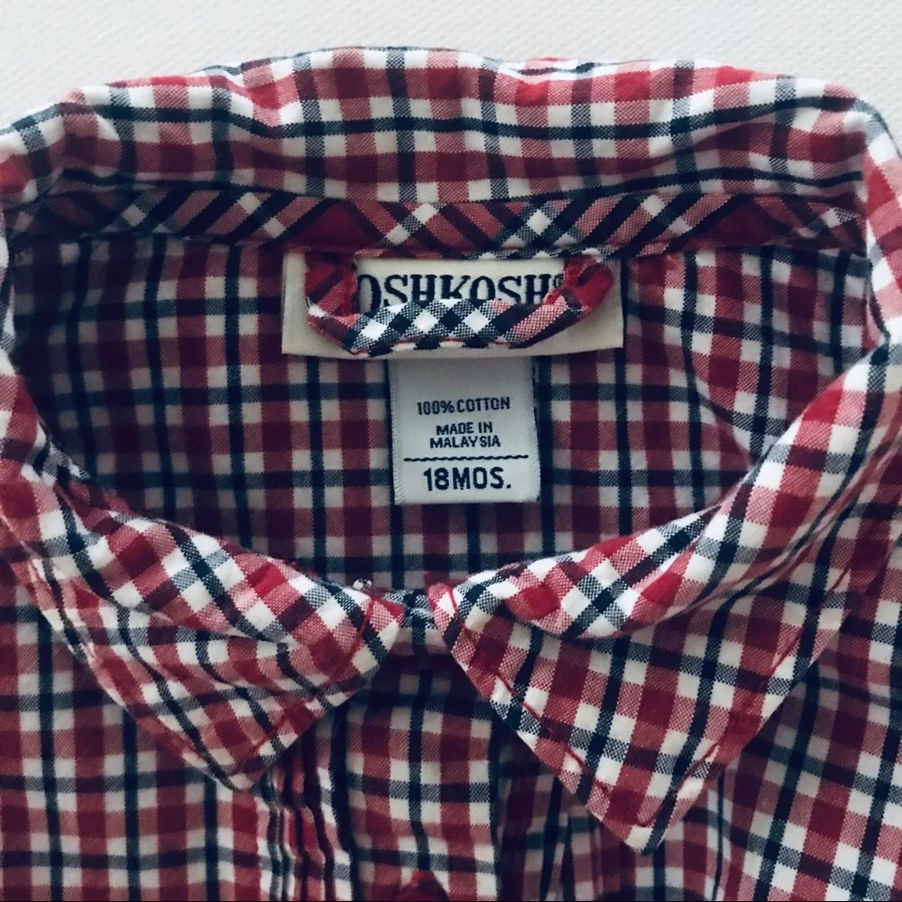 Oshkosh B’gosh Vintage Baby Girl Red Shirt Dress